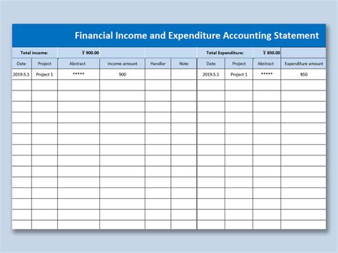 Excel template for accounting