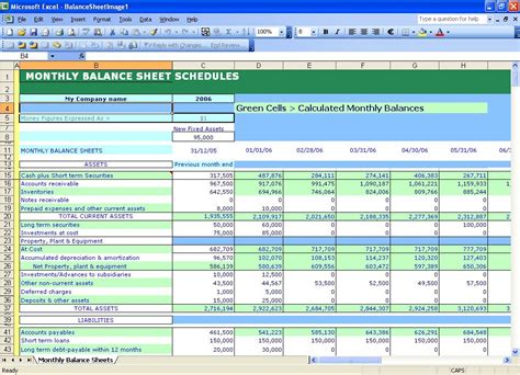 Excel template for balancing books