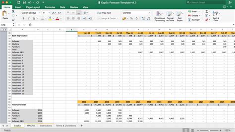 Excel Template for Capital Expenditure Tracking