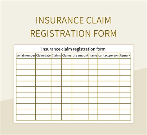 Excel Template for Insurance Claims