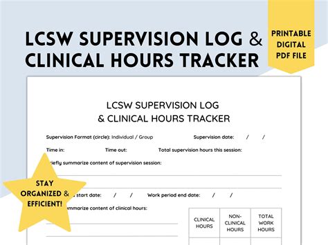 Excel Template for LCSW Supervision