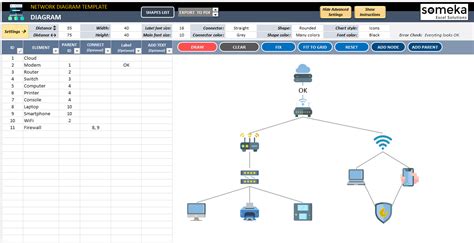 Excel Template for Network Diagram