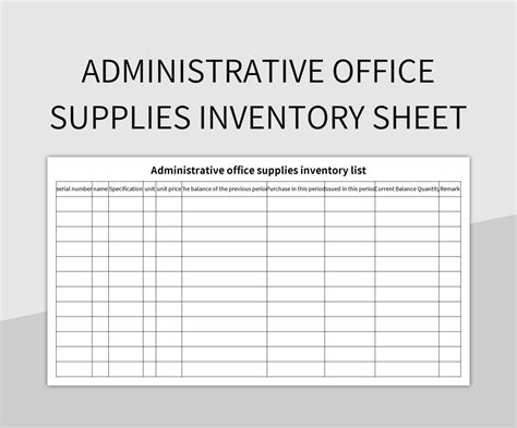 Excel Template for Office Supplies