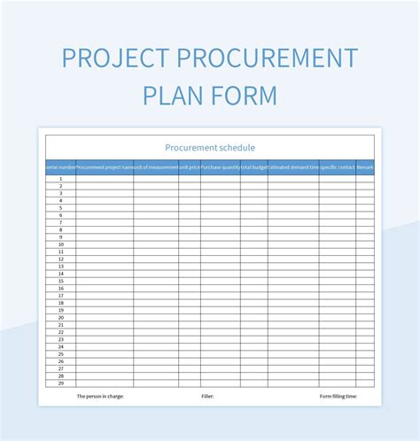 Excel Template for Procurement