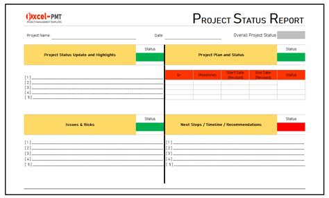 Excel Template for Status Report Project Management