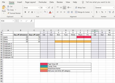 Excel Template Setup