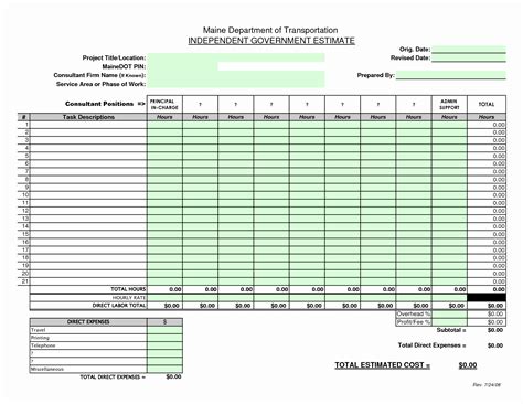 Excel Templates for Takeoff Estimation