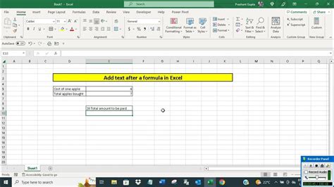 Excel Text After Formula