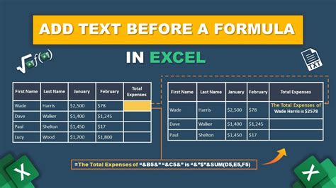 Excel Text Before After Formula