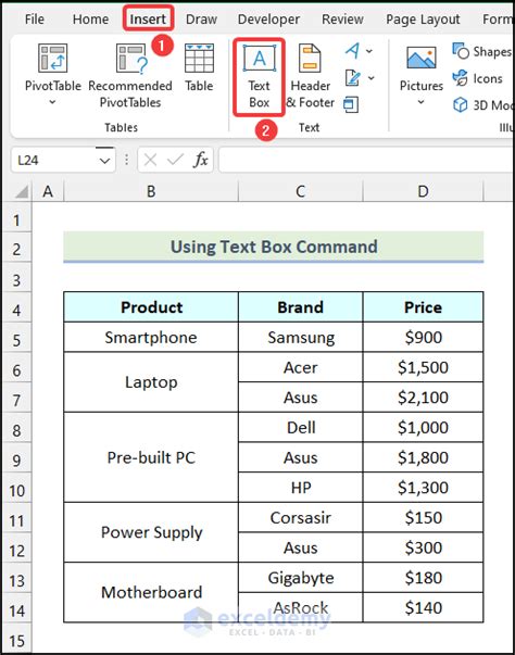 Excel Text Boxes 2