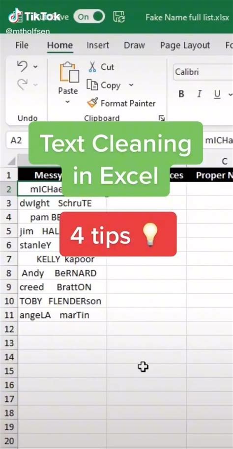 Tips for Cleaning Up Text in Excel