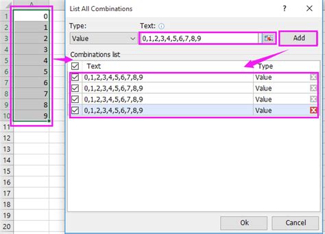 Excel text combination