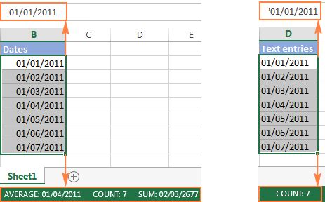 Excel Text Date