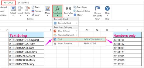 Excel Text Extraction Step 1