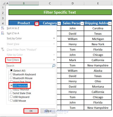 Excel Text Filter Gallery