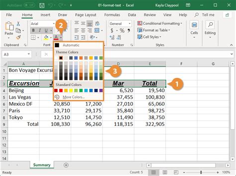 Excel Text Formatting