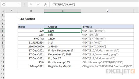 Excel text formatting example 6