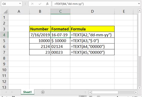 Excel Text Function Usage