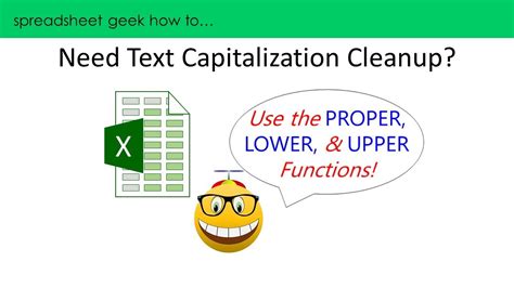 Excel Text Functions for Capitalization