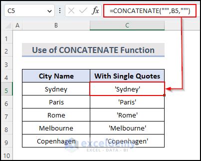 Excel text functions for inserting quotes