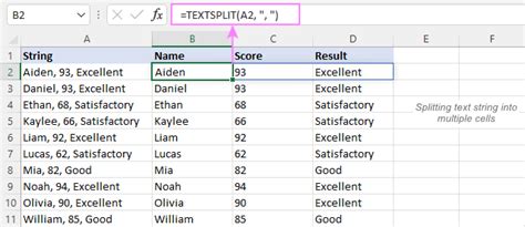 Excel Text Functions for Splitting Names