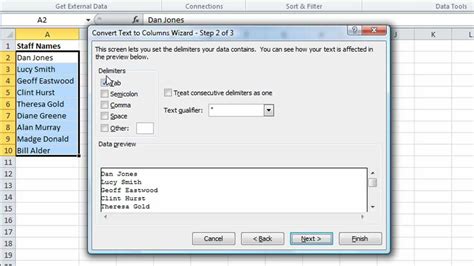 Excel Text to Columns Example 3