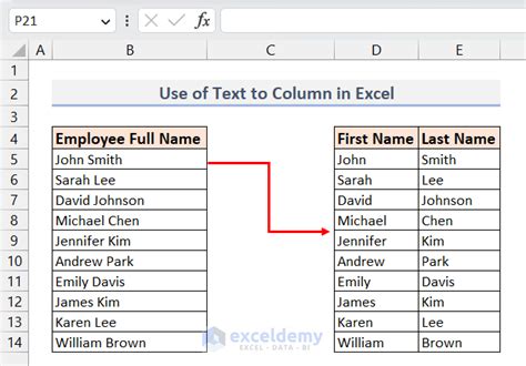 Excel Text to Columns feature