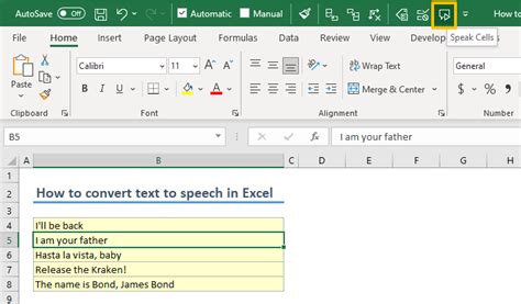 Excel Text-to-Speech