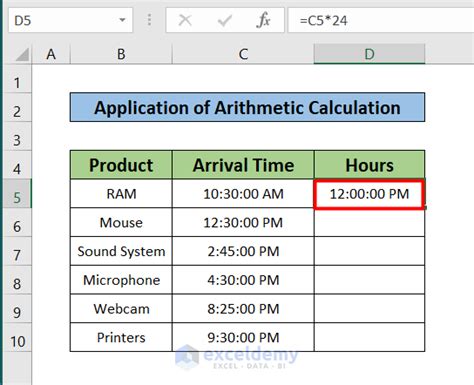 Excel Time Arithmetics