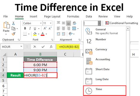 Excel time difference chart example