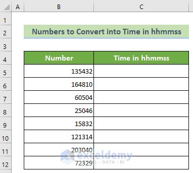 Excel Time Format hh:mm:ss