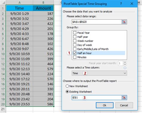 Excel Time Grouping