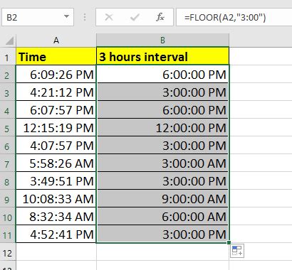 Excel Time Interval