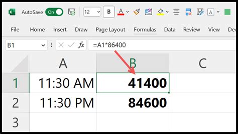 Excel time to seconds