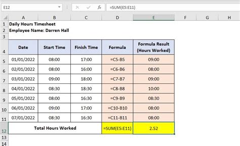 Excel Time Value