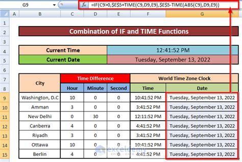 Excel Time Zone Functions