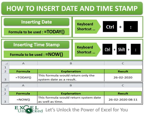 Excel timestamp formula