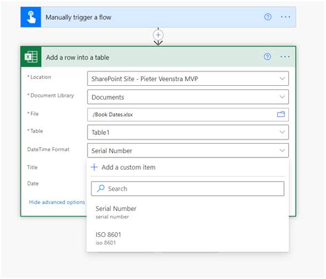 Excel timestamp Power Automate