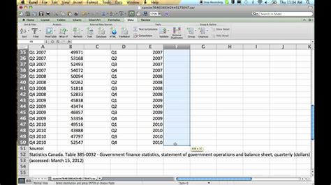 Excel Tip for Annual Data