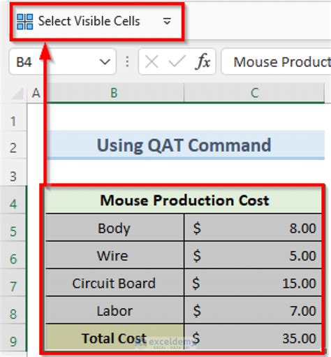 Excel Tip: Visible Cells Trick