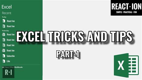 Excel Tips and Tricks 1