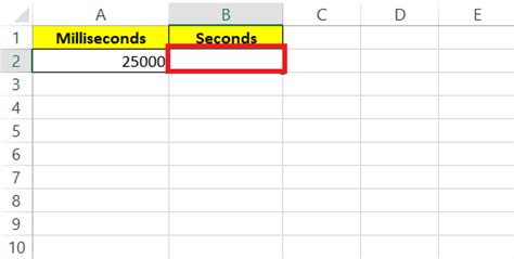 Excel tips for milliseconds