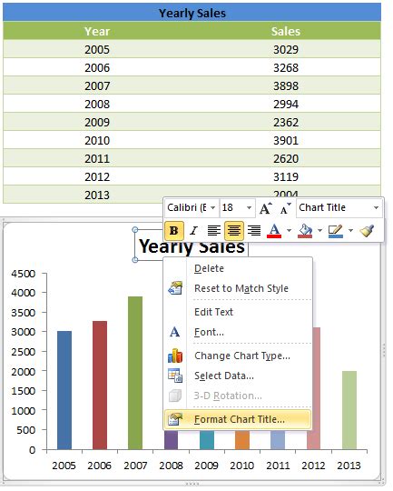 Excel Title Color