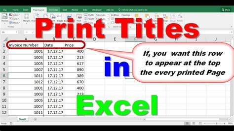 Excel Title Spacing