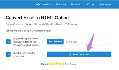 Excel to HTML Table Conversion Methods