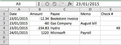 Excel to IIF conversion