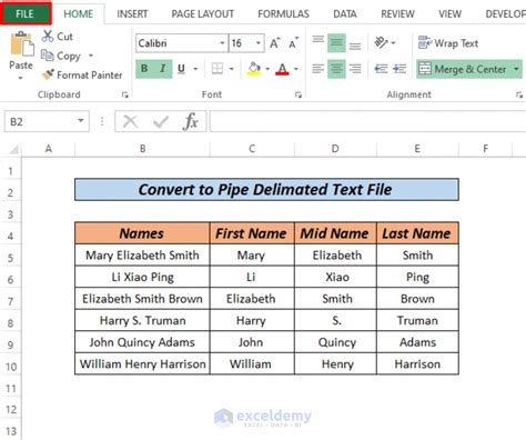 Excel to Pipe Delimited Text Conversion Step 10