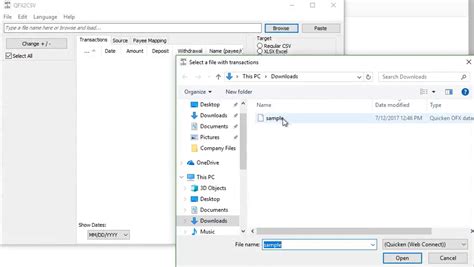 Excel to QFX converter screenshot 1