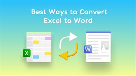 Different methods to insert Excel tables into Word documents