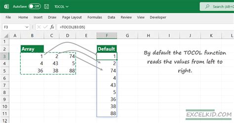 Excel TOCOL Function Basics